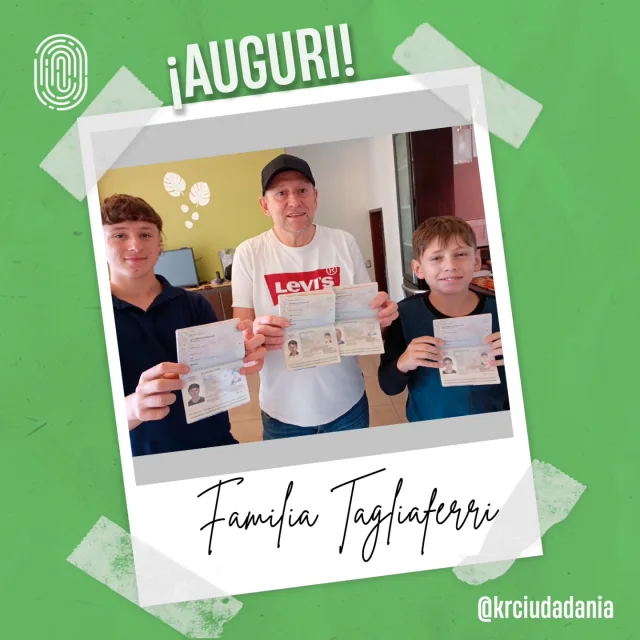 Familia Tagliaferri, con su ciudadanía italiana reconocida
