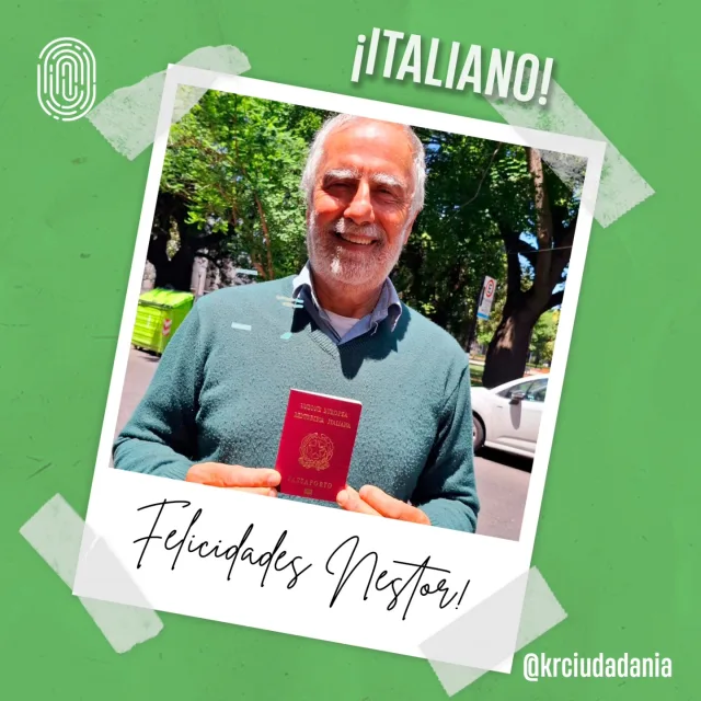 Néstor, con su ciudadanía italiana reconocida